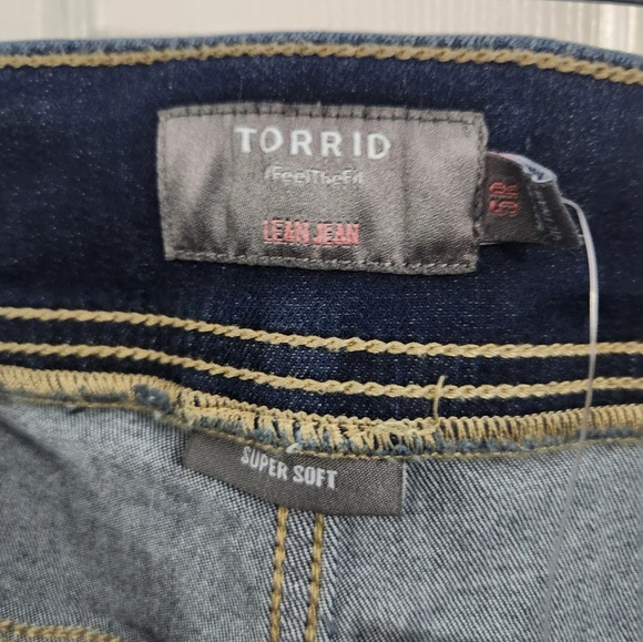 NWT Torrid Lean Jean plus elastic waist stretch raw hem denim size 5R 5X - Picture 3 of 14